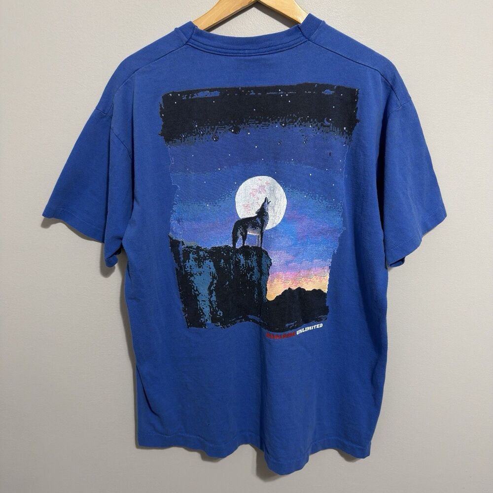 Vintage Marlboro Unlimited Wolf Pocket T Shirt Mens One Size Rare Art 90s Smoker